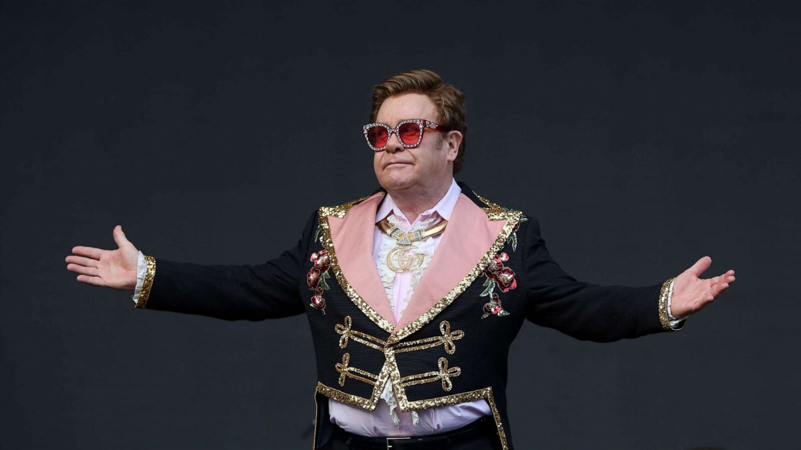 PHOTO: Elton John performs at Mt Smart Stadium on Feb. 16, 2020 in Auckland, New Zealand.