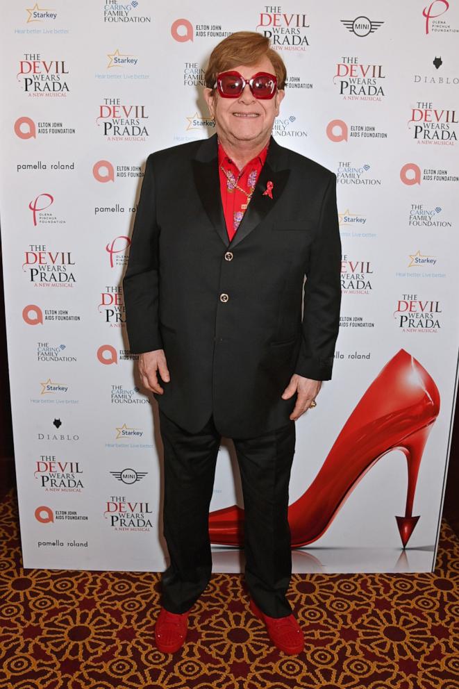 PHOTO: Sir Elton John attends "The Devil Wears Prada: The Musical" World Premiere, Dec. 1, 2024, in London.