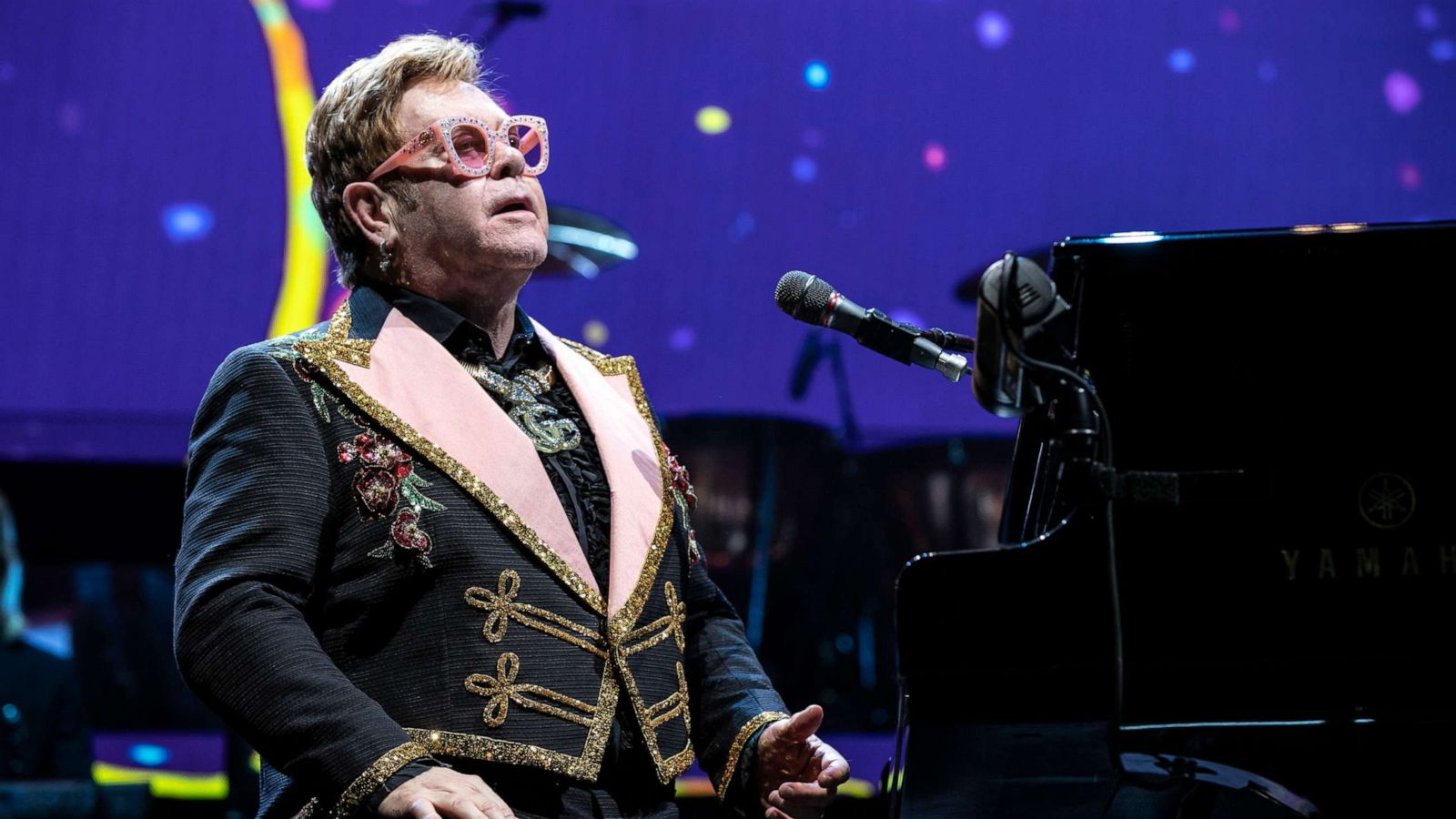 PHOTO: In this Nov. 6, 2019, file photo, Elton John performs during the "Farewell Yellow Brick Road" Tour at Spectrum Center in Charlotte, N.C.