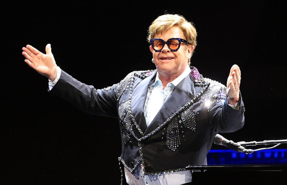 PHOTO: Elton John performs during the first UK stop on his "Farewell Yellow Brick Road" Tour at M&S Bank Arena on March 23, 2023 in Liverpool, England.