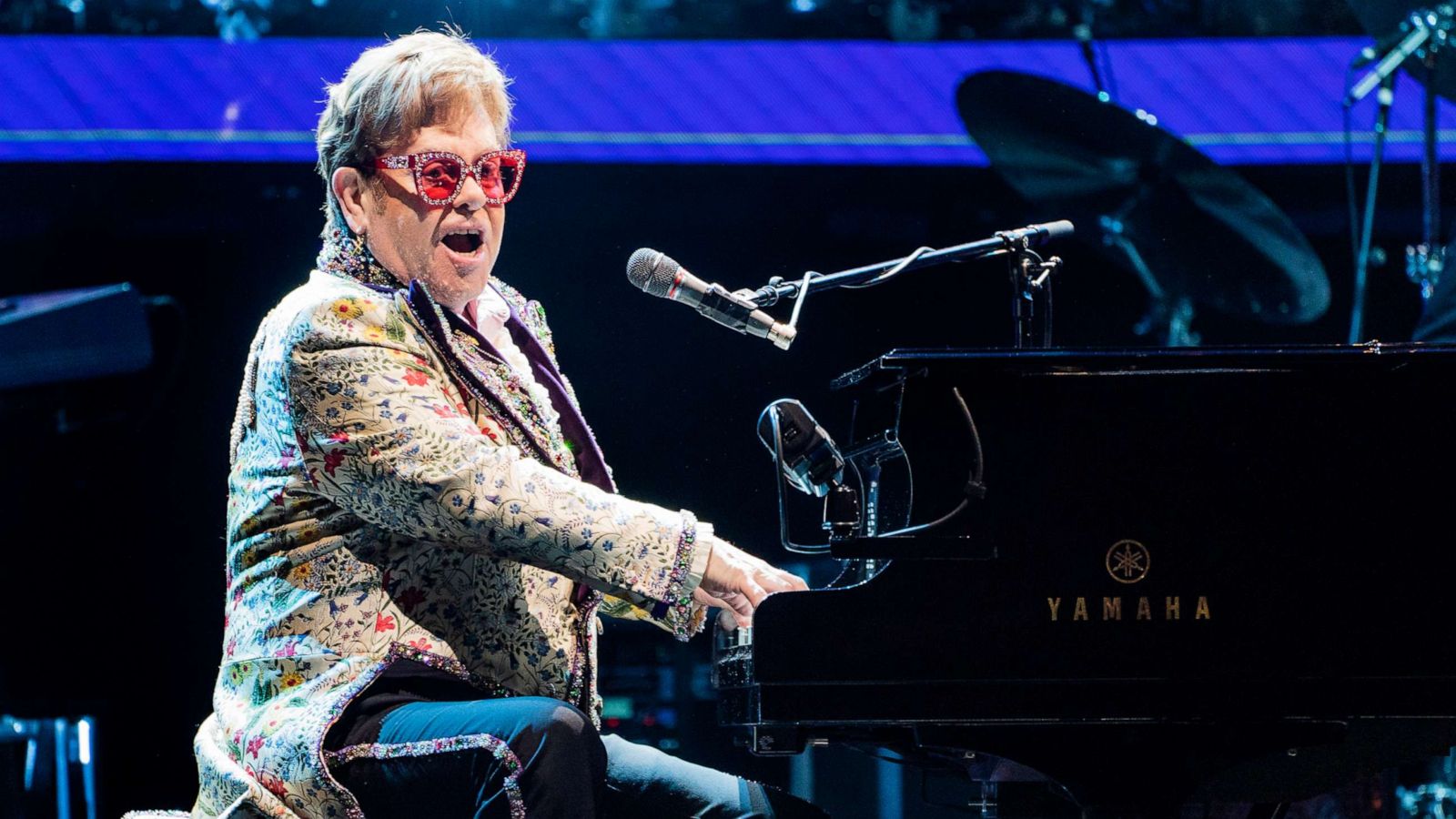 PHOTO: Elton John performs during the Farewell Yellow Brick Road Tour at Smoothie King Center on Jan. 19, 2022 in New Orleans.