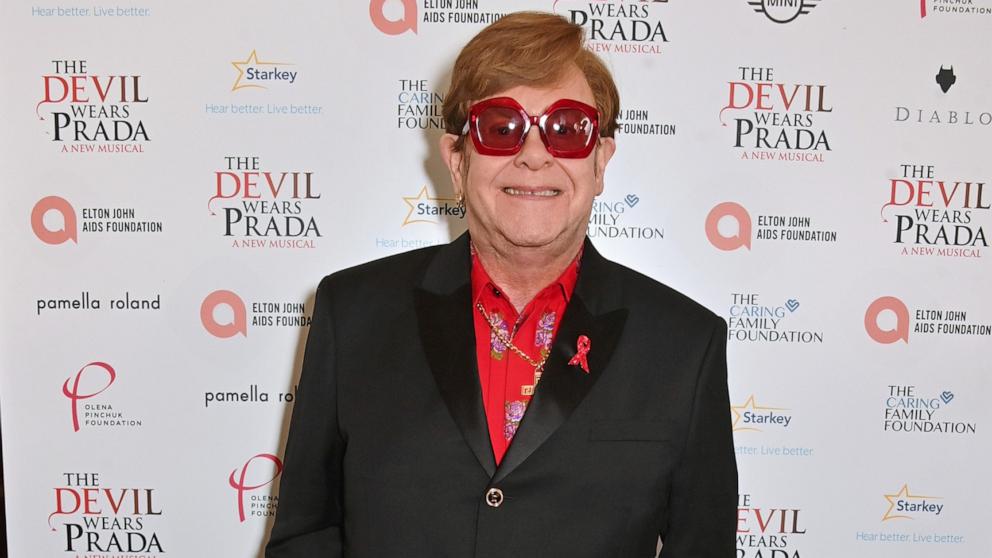 PHOTO: Sir Elton John attends "The Devil Wears Prada Musical" charity gala night in support of the Elton John Aids Foundation at The Dominion Theatre on Dec. 1, 2024 in London.