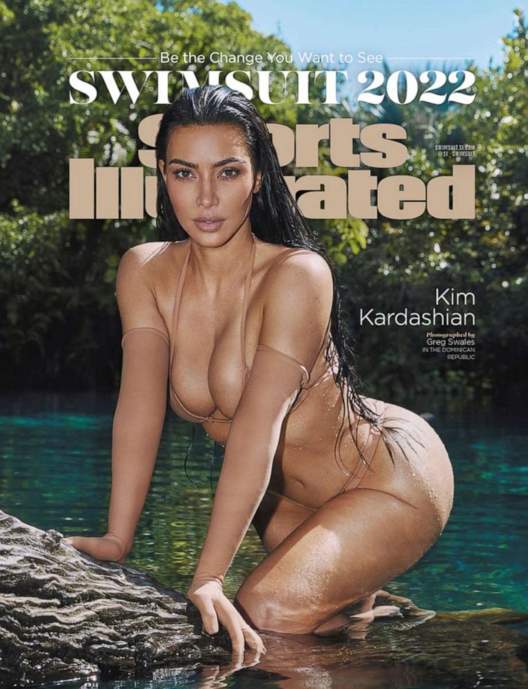 Kim Kardashian stars on the cover of Sports Illustrated's Swimsuit 2022 issue. 