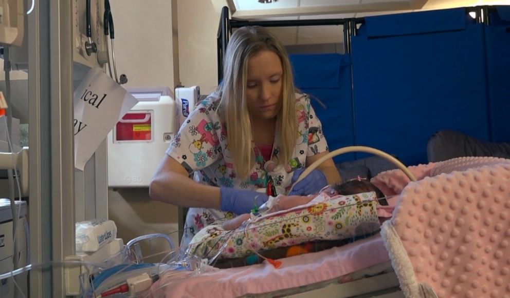 PHOTO: Tammy Lewis of Belton, Texas, is a NICU respiratory therapist at Baylor Scott & White Health where she was treated as a micro preemie. Lewis was once considered the tiniest baby in Texas.