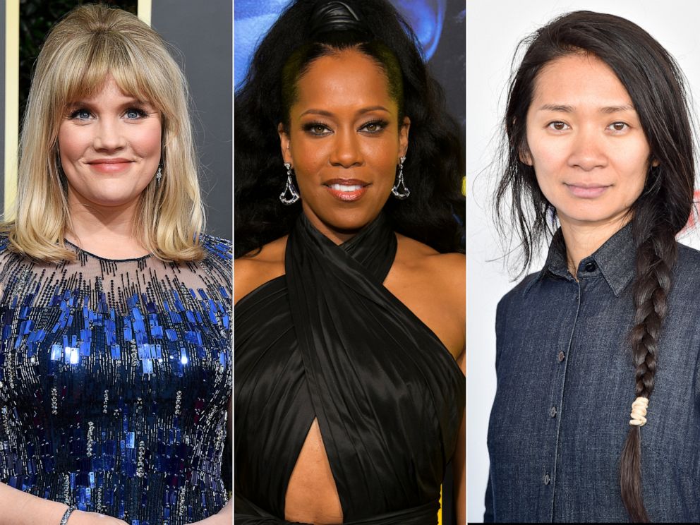 PHOTO: Emerald Fennell attends the Golden Globe Awards, Jan. 5, 2020, in Beverly Hills, Calif.|Regina King attends a premiere, Oct. 14, 2019, in Los Angeles.| Chloe Zhao attends the Independent Spirit Awards, March 3, 2018, in Santa Monica, Calif.