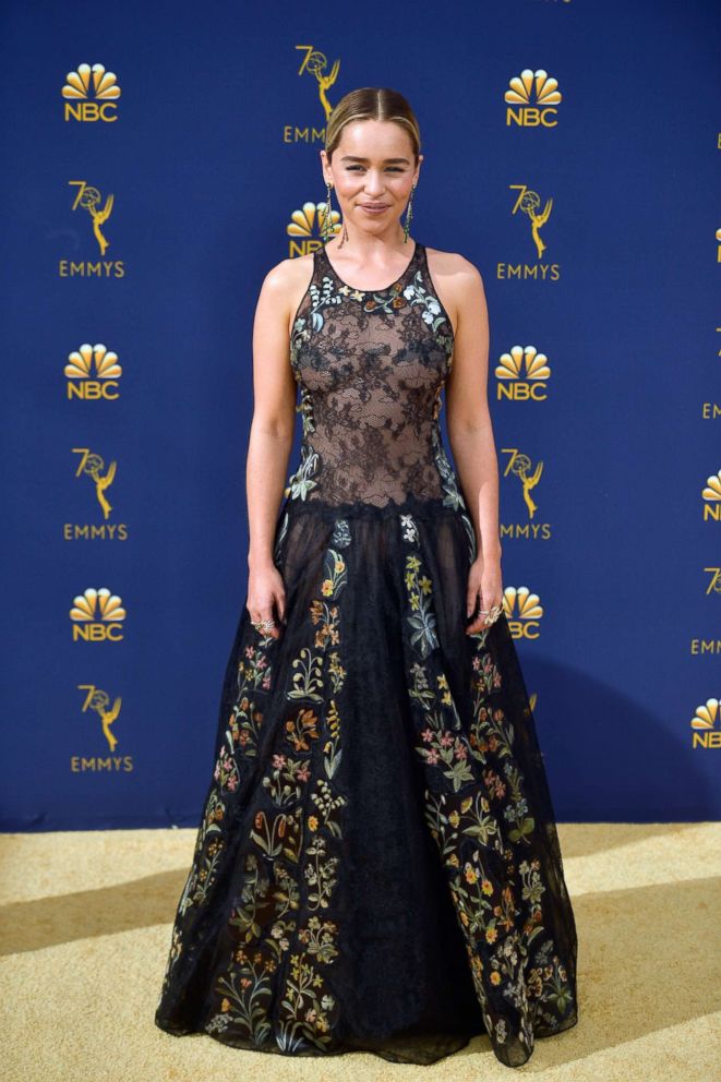 PHOTO: Emilia Clarke attends the 70th Emmy Awards at Microsoft Theater, Sept. 17, 2018, in Los Angeles.