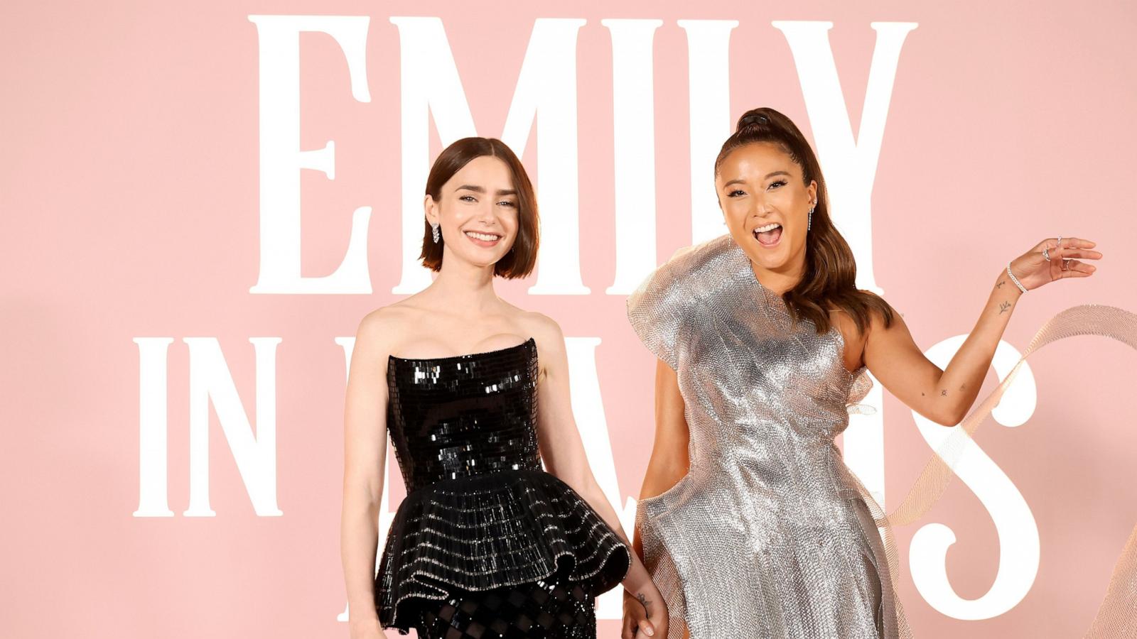 PHOTO: Lily Collins and Ashley Park attend the Premiere of Netflix's "Emily In Paris" Season 4 Part 1 at The Egyptian Theatre Hollywood, Aug. 14, 2024, in Los Angeles.