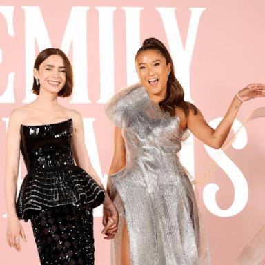 PHOTO: Lily Collins and Ashley Park attend the Premiere of Netflix's "Emily In Paris" Season 4 Part 1 at The Egyptian Theatre Hollywood, Aug. 14, 2024, in Los Angeles.