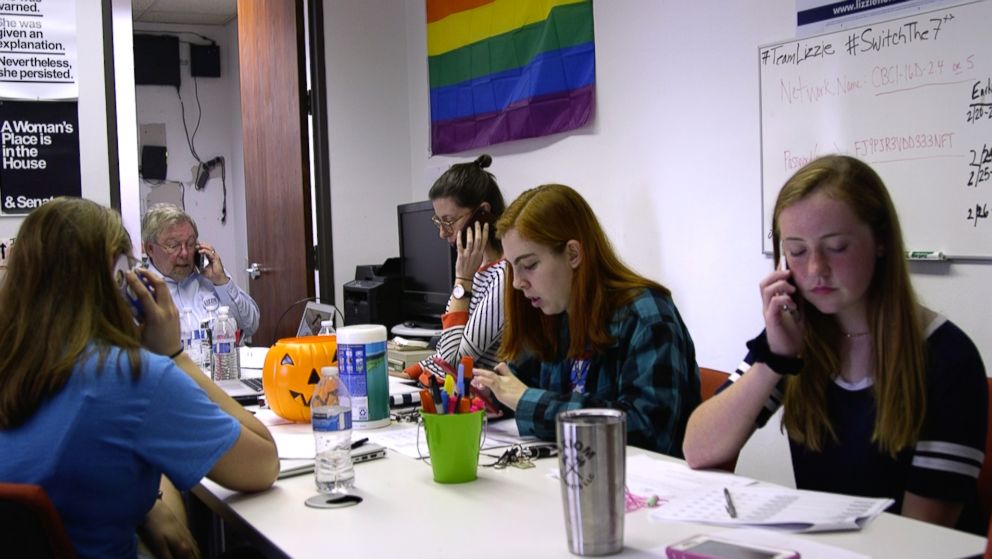 PHOTO: Volunteers for Democratic candidate Lizzie Pannill Fletcher make calls.