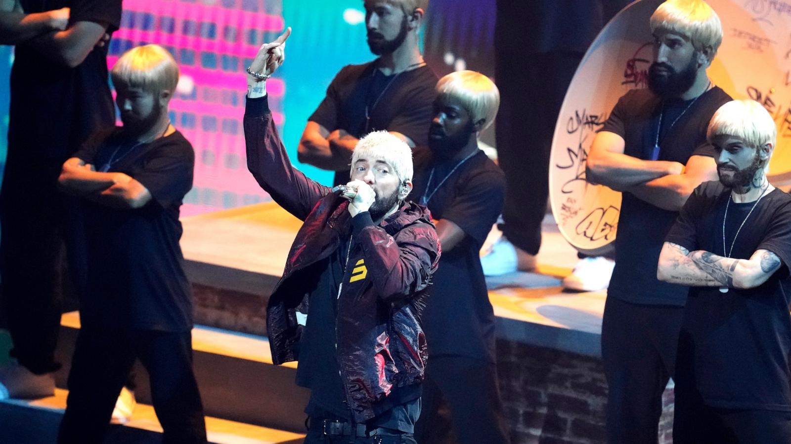 PHOTO: Eminem performs "Houdini" during the MTV Video Music Awards Sept. 11, 2024, at UBS Arena in Elmont, N.Y.