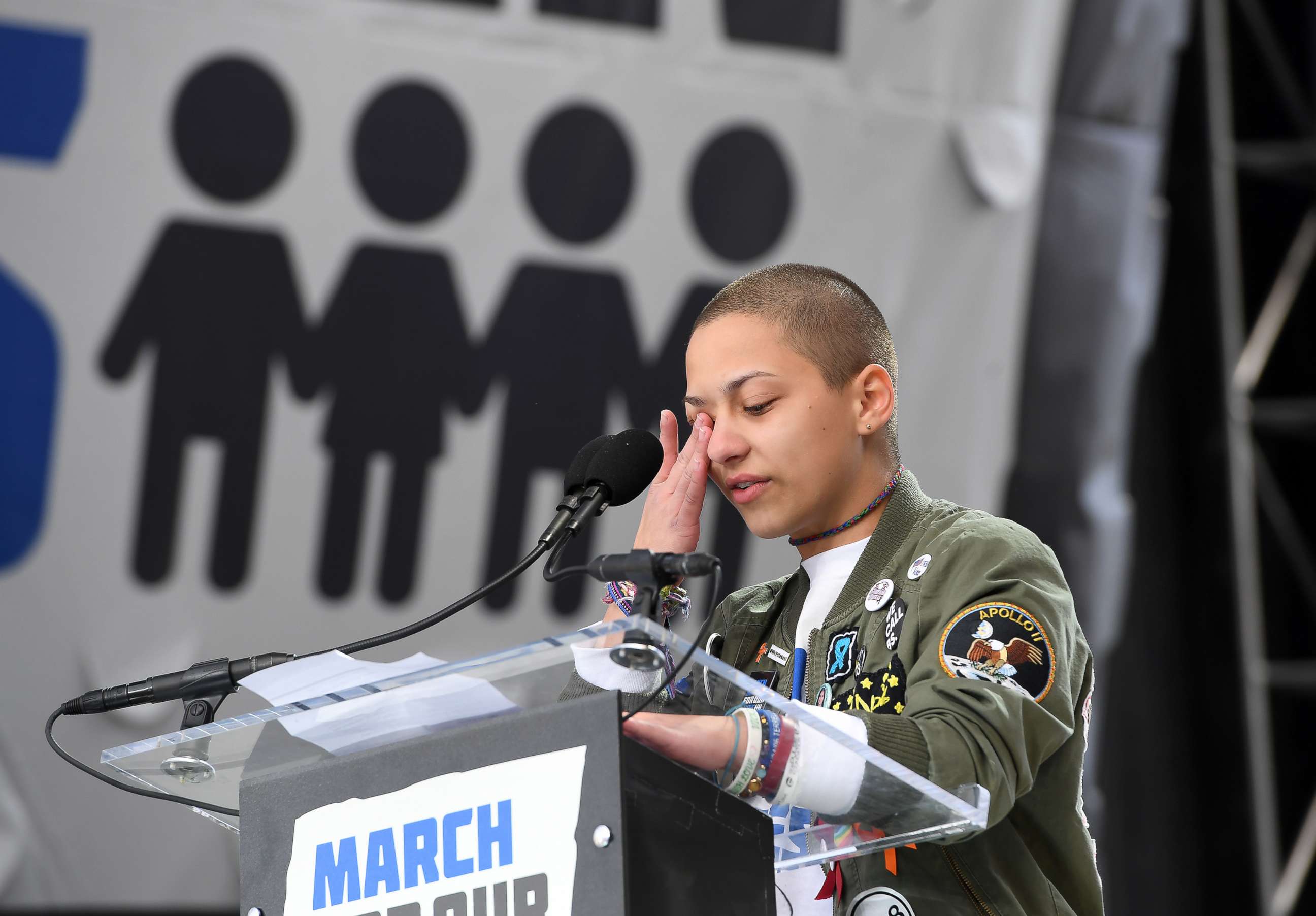 PHOTO: Marjory Stoneman Douglas High School student, Emma Gonzalez, speaks during March for Our Lives, March 24, 2018, in Washington, DC.