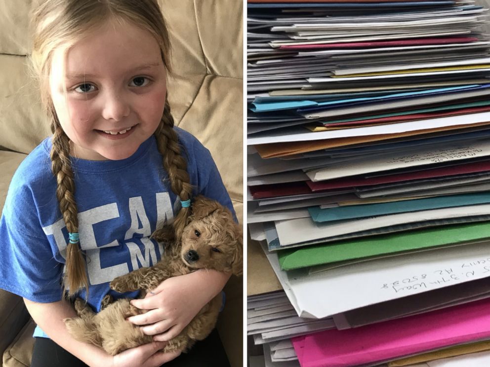PHOTO: Emma Mertens, 7, of Wisconsin, was diagnosed with a brain tumor on Jan. 23, 2019. Emma has been receiving letters from dogs around the world after her parents friends kicked off a viral campaign.