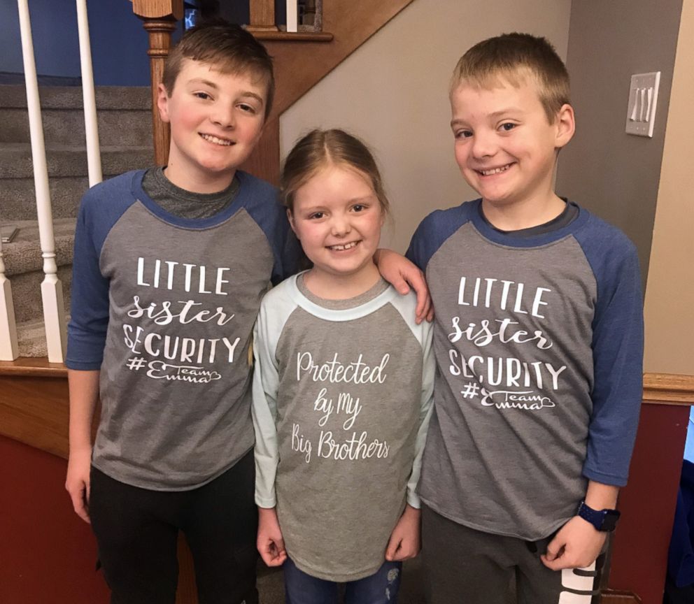 PHOTO: Emma Mertens, 7, is photographed with her brothers Carter, 12 and Cameron, 10, in an undated file photo.