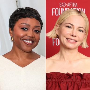 PHOTO: Adam Brody speaks on June 6, 2025, in Newport Beach, Calif. | Quinta Brunson is shown on June 8, 2025, in Newport Beach, Calif. | Michelle Williams appears at an event on June 7, 2025, in Los Angeles.