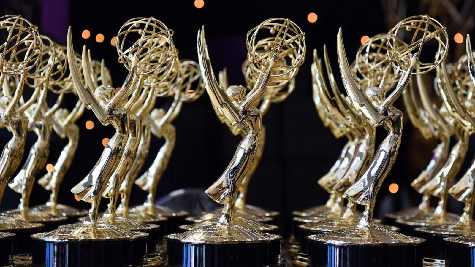 PHOTO: Emmy statues are seen before the 70th Emmy Awards at the Microsoft Theatre in Los Angeles, California.