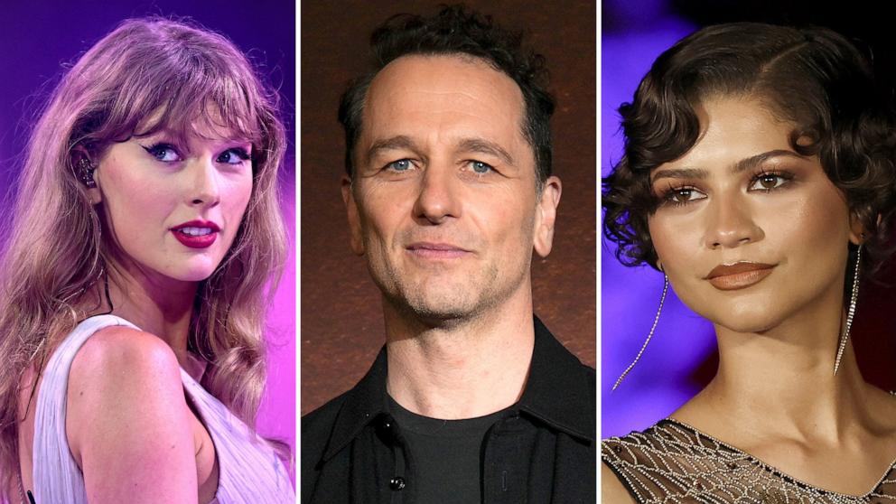 PHOTO: Taylor Swift in London, August 15, 2024, Matthew Rhys in Los Angeles, June 6, 2026 and Zendaya in Rome, June 23, 2026.