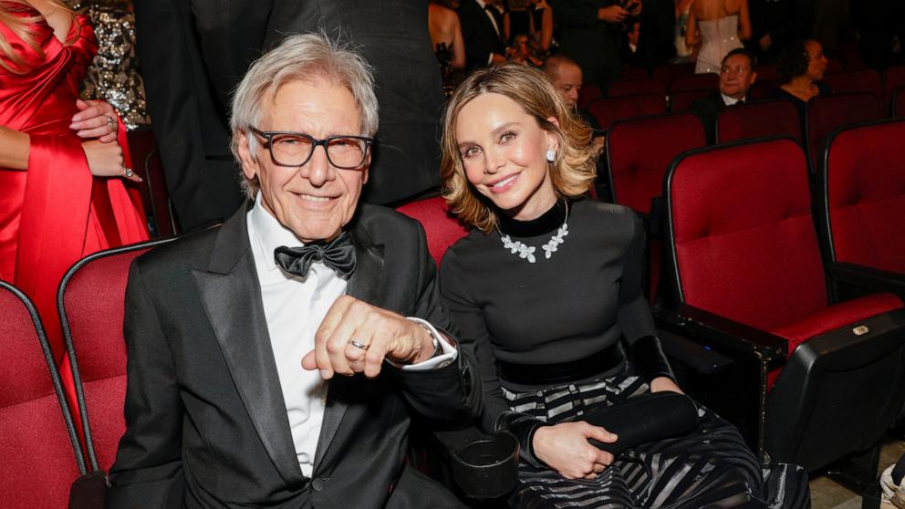PHOTO: Harrison Ford and Calista Flockhart attend the 77th Primetime Emmy Awards, September 14, 2025 in Los Angeles.
