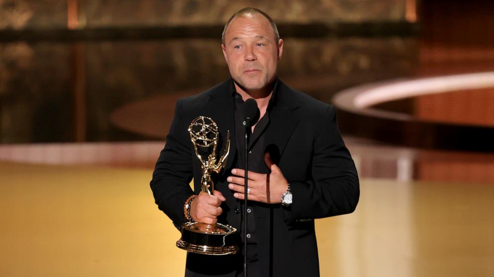 PHOTO: Stephen Graham accepts the Outstanding Lead Actor in a Limited or Anthology Series or Movie award for "Adolescence" onstage during the 77th Primetime Emmy Awards, September 14, 2025 in Los Angeles.