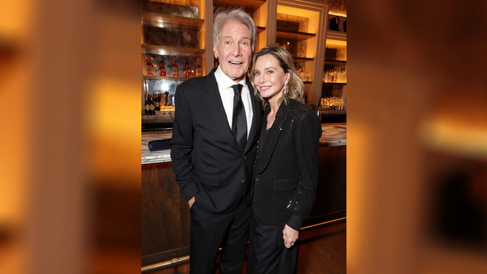 PHOTO: Harrison Ford and Calista Flockhart are seen at the Apple TV+ Emmy Awards post ceremony reception at Mother Wolf, Jan. 15, 2024, in Los Angeles.