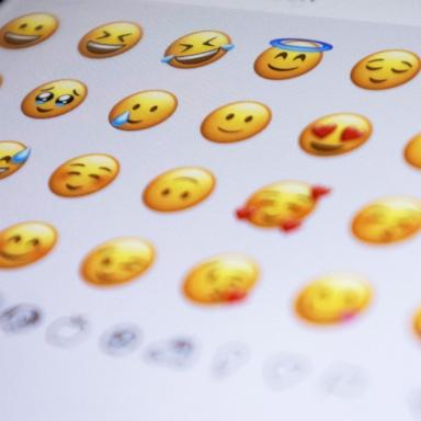 PHOTO: The emoji keyboard is open on a smartphone. 