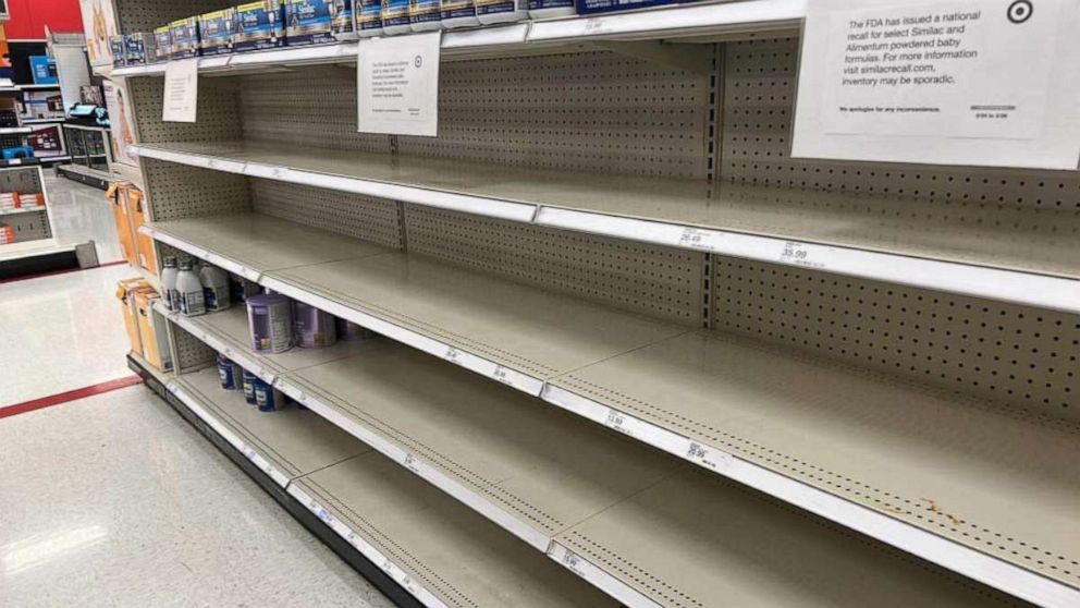 PHOTO: Kerissa Miller took a photo of the empty formula shelves at her local Target store in Kennewick, Washington, on April 28.