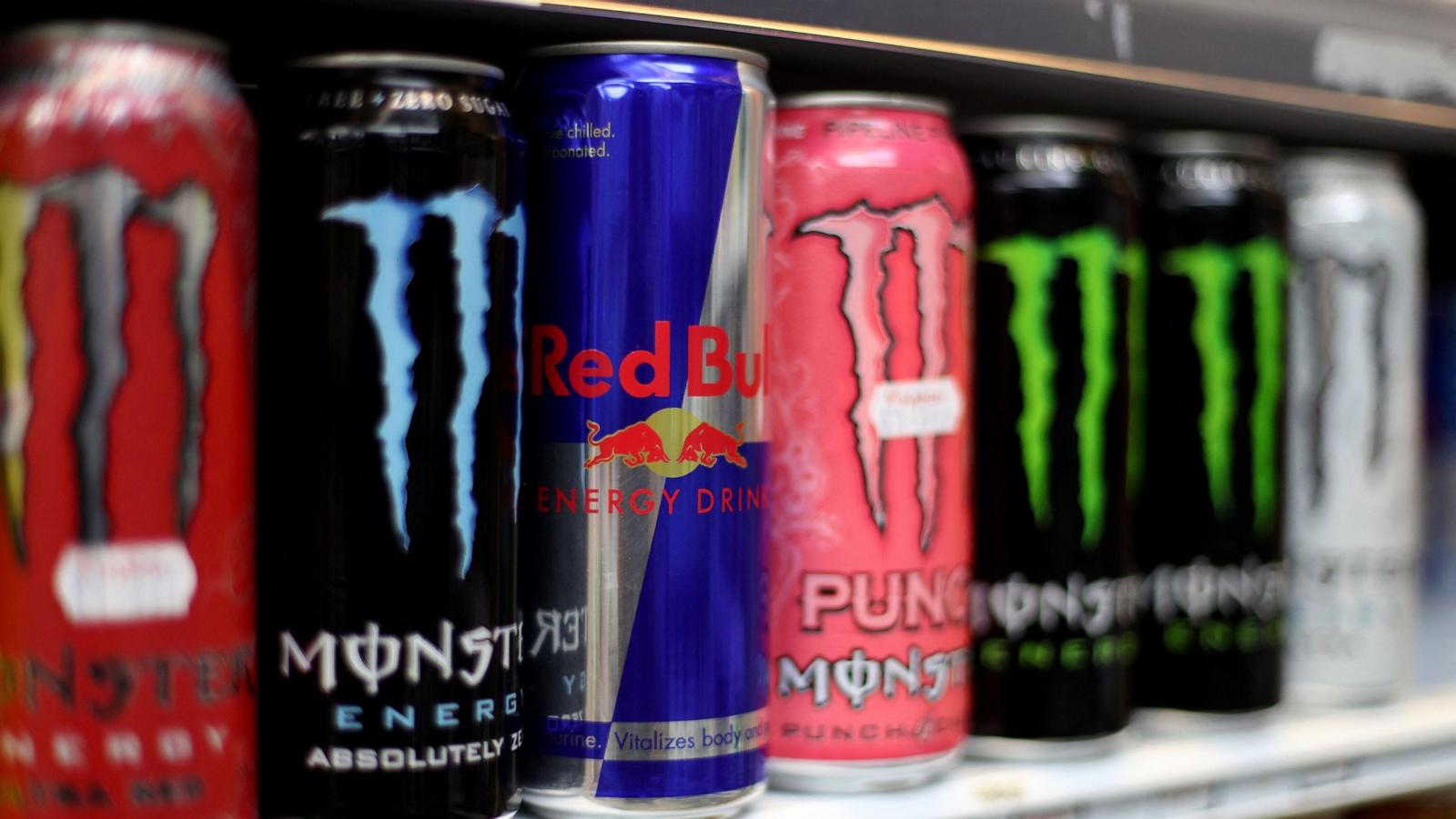 PHOTO: Energy drinks are pictured on a shelf, Aug. 30, 2018, in London.