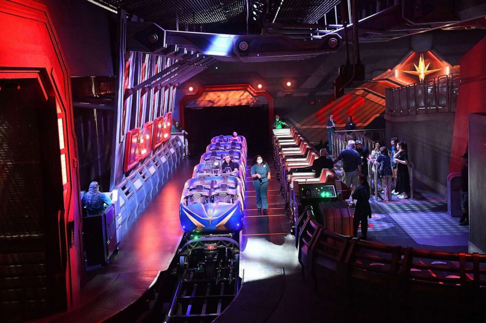 PHOTO: "Guardians of the Galaxy: Cosmic Rewind" Disney's new ride, is shown during a media preview event at Epcot Center at Walt Disney World on May 5, 2022, in Orlando, Fla.