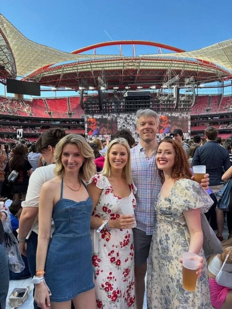 PHOTO: Katherine McCall with her family and friends who traveled from the U.S. to see Taylor Swift's Eras Tour concert in Lisbon, Portugal.