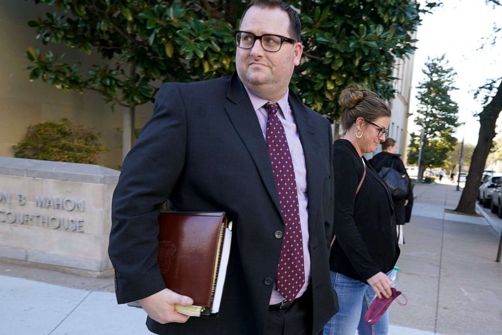 PHOTO: Former Los Angeles Angels employee Eric Kay walks out of federal court on Feb. 15, 2022, in Fort Worth, Texas.