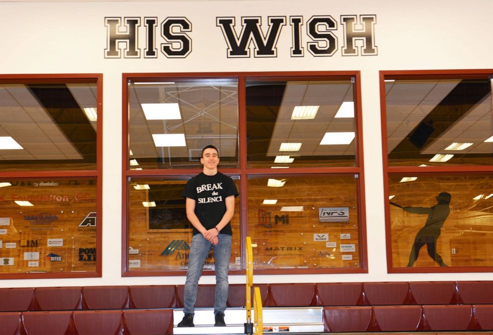 PHOTO: Eric Erdman used his wish from Make-A-Wish Foundation to give his high school a new fitness center.