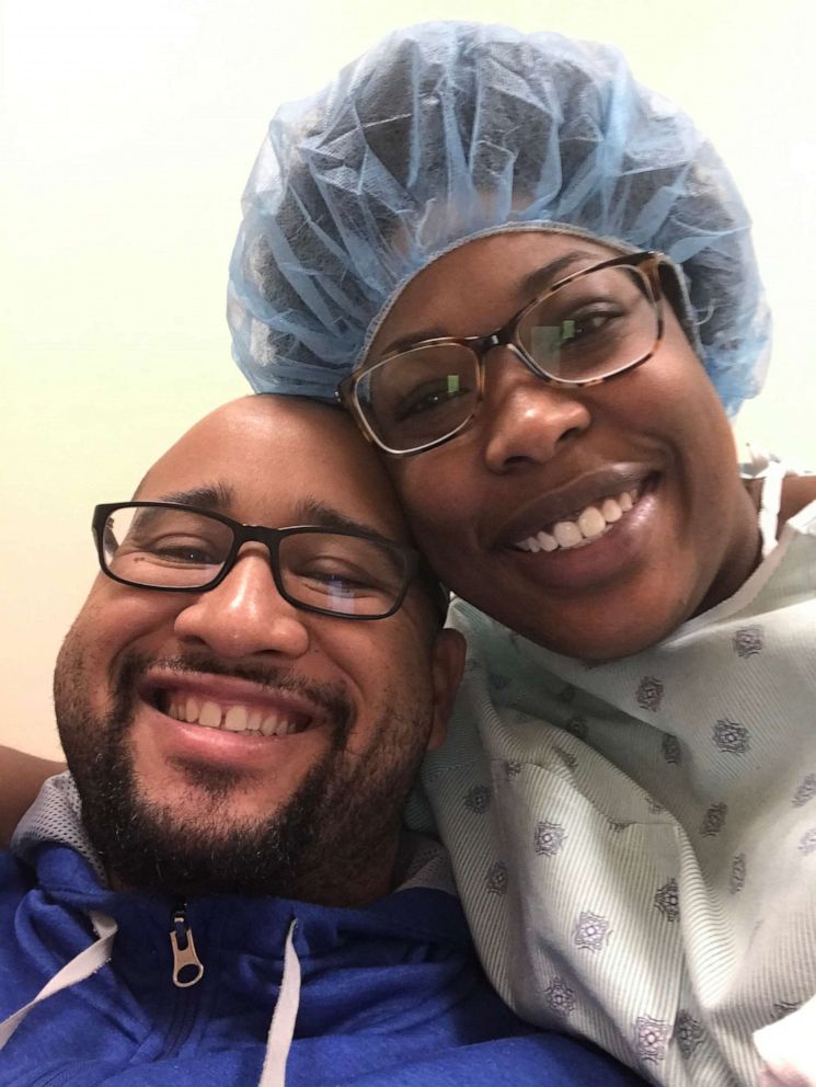 PHOTO: Erika Millon, 36, of Chicago, is pictured with her husband during their journey of in-vitro fertilization (IVF).
