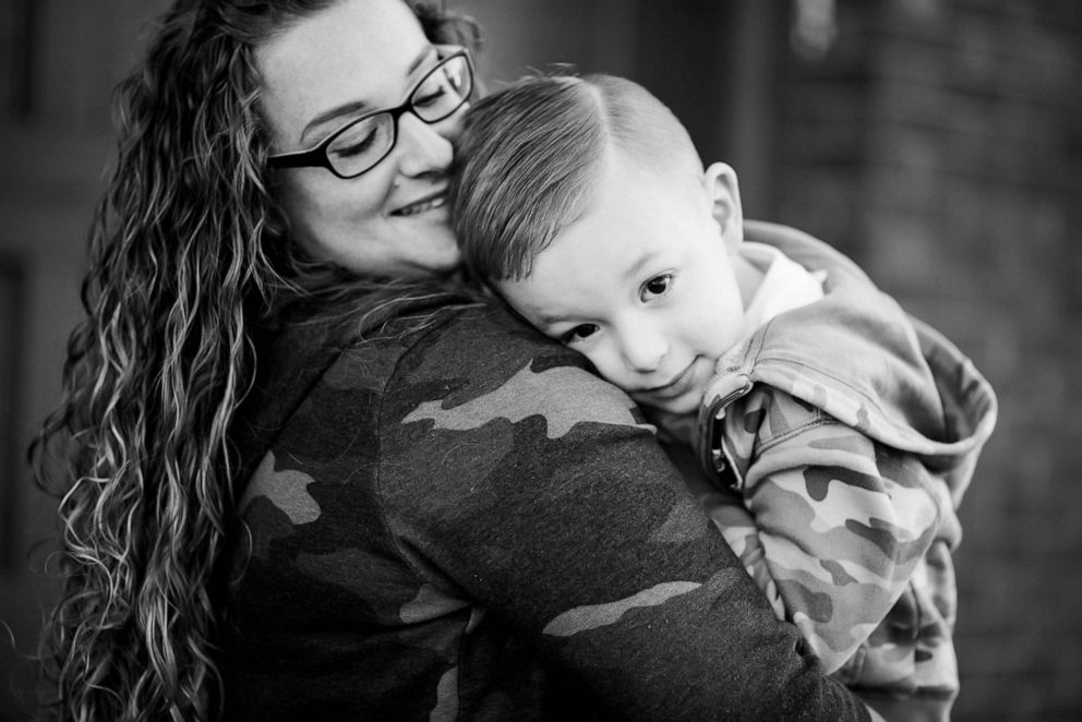 PHOTO: Erika Hurt poses with her 3-year-old son Parker in a photo to celebrate her three-year sobriety anniversary.