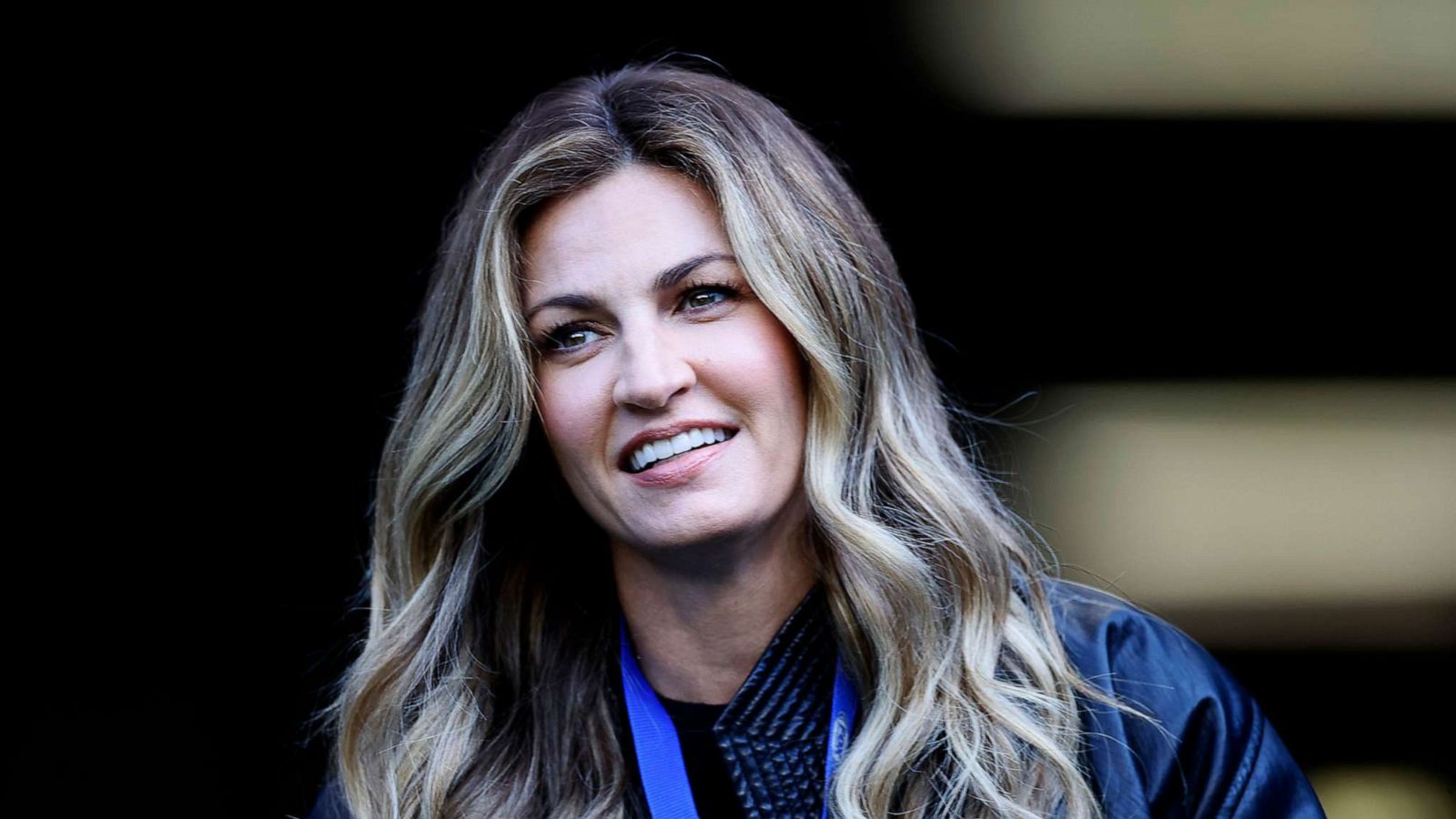 PHOTO: Erin Andrews looks on before the Seattle Seahawks and Los Angeles Rams game at Lumen Field, Oct. 7, 2021, in Seattle.