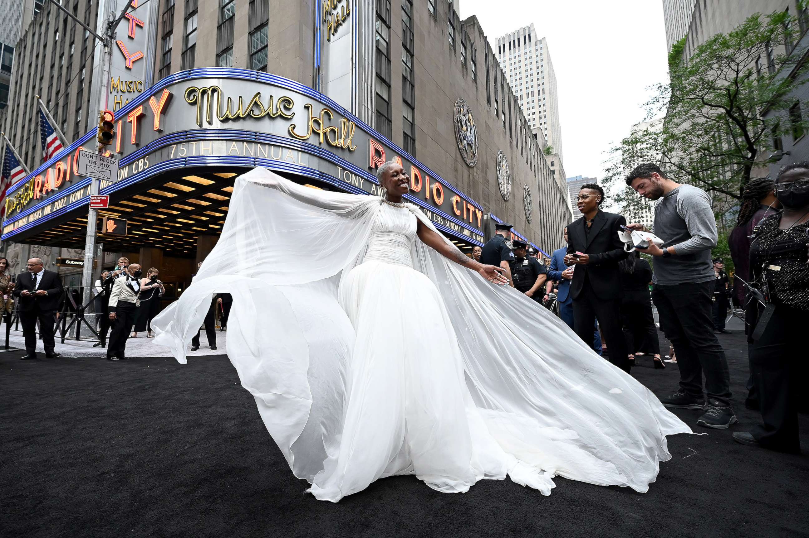 PHOTO: Cynthia Erivo arrives for the 75th Annual Tony Awards at Radio City Music Hall, June 12, 2022, in New York City.