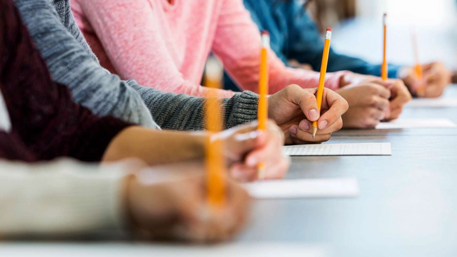 PHOTO: Students write an essay in this stock photo.