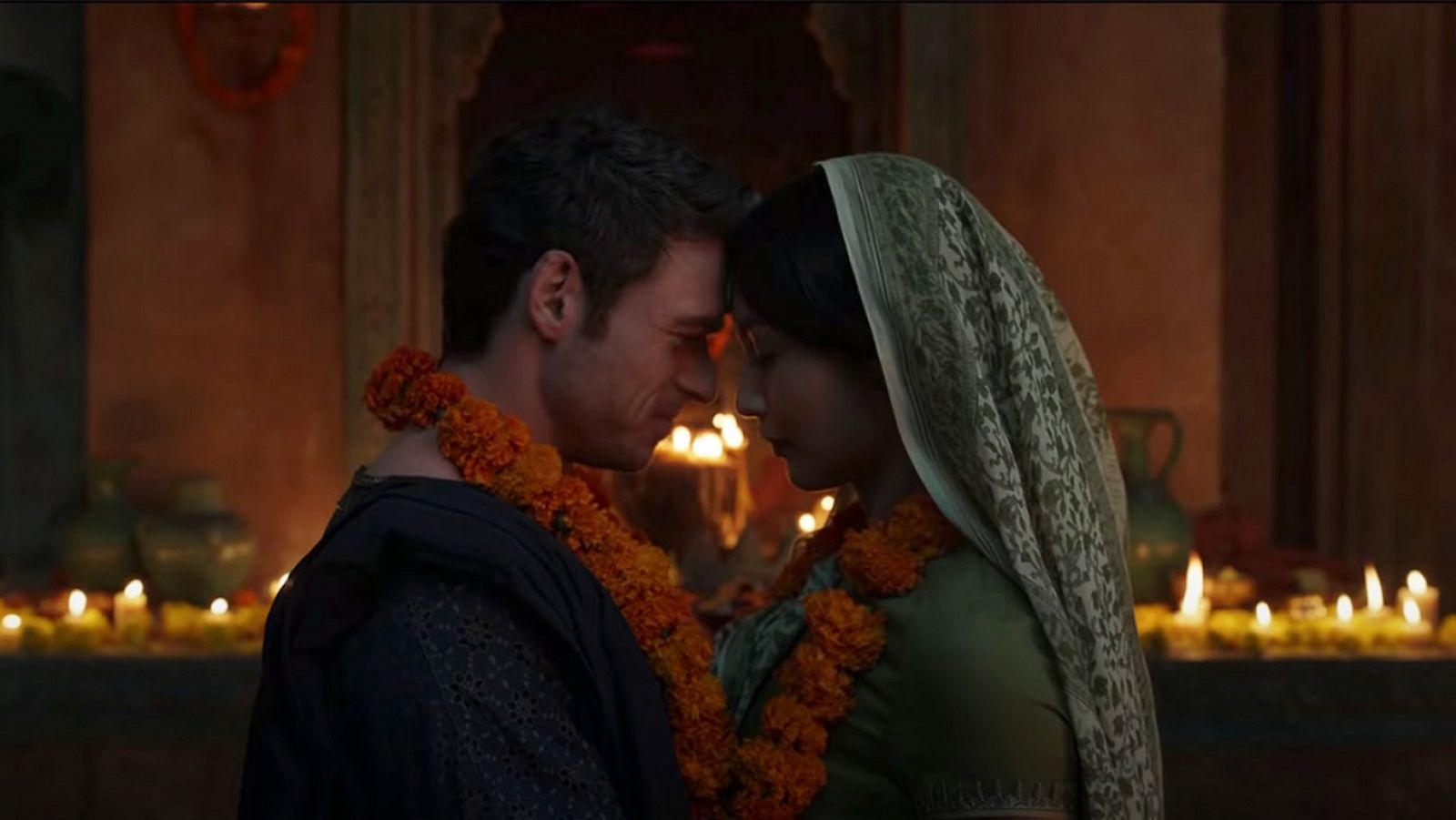 PHOTO: Richard Madden and Gemma Chan in a scene from Marvel Studios' "Eternals" in a released teaser.