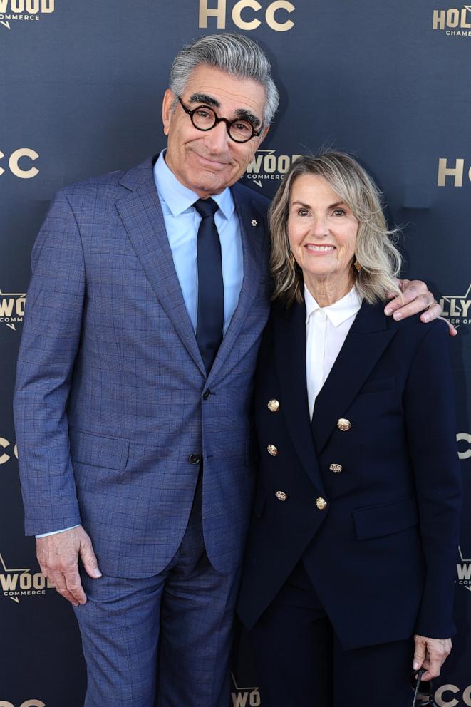 PHOTO: Eugene Levy and Deborah Divine attend Eugene Levy's Hollywood Walk of Fame Star ceremony, March 8, 2024, in Hollywood, Calif.