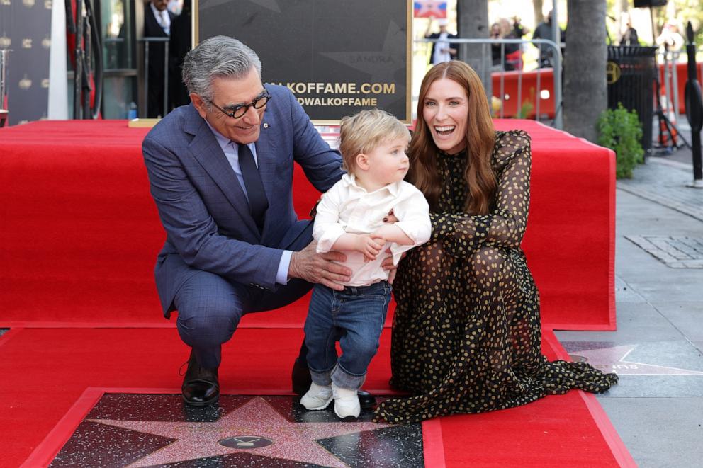 PHOTO: Eugene Levy along with his daughter Sarah Levy and grandson, attend Eugene Levy's Hollywood Walk of Fame Star ceremony, March 8, 2024, in Hollywood, Calif.