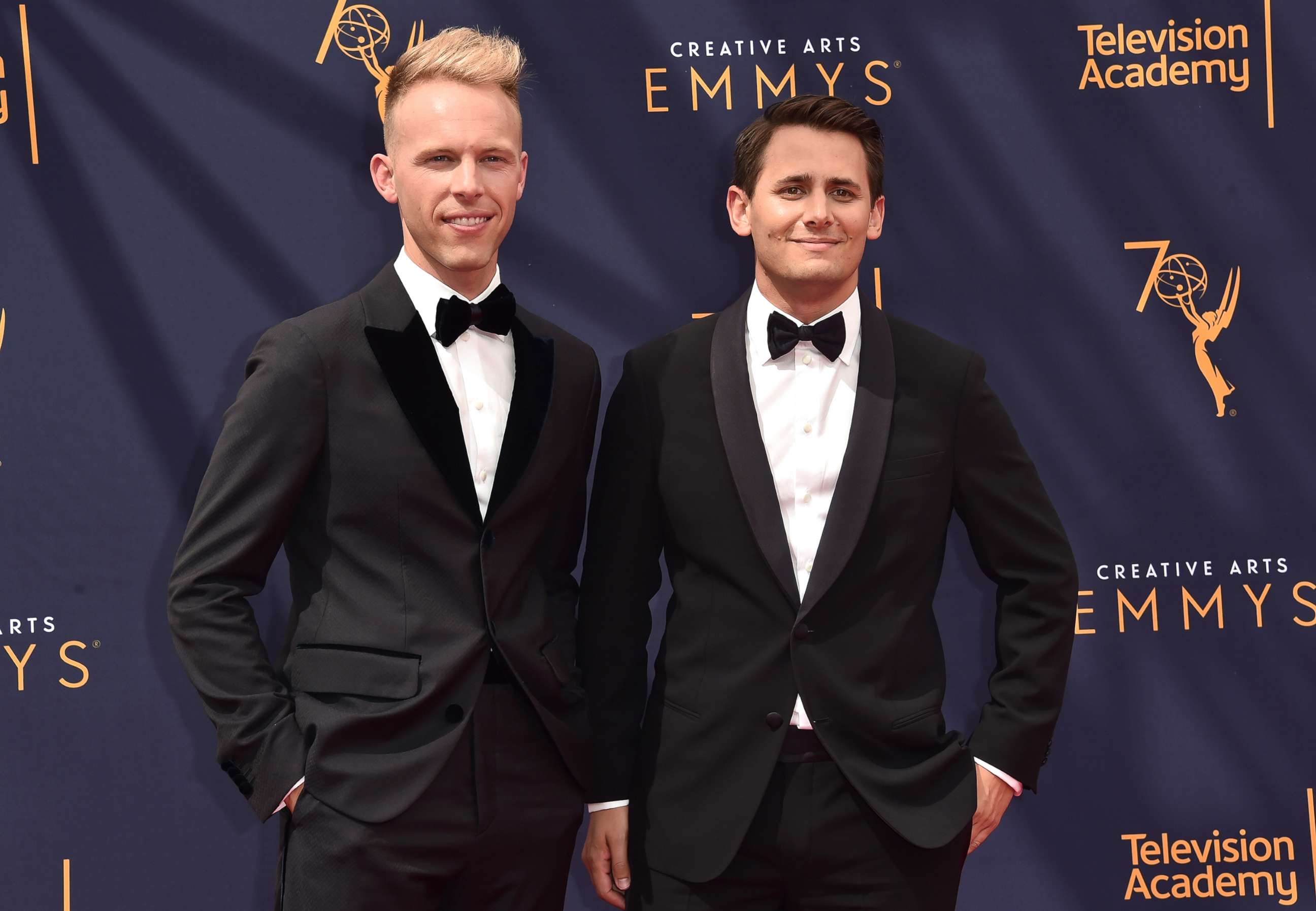 PHOTO: Justin Paul and Benj Pasek attend the 2018 Creative Arts Emmys on Sept. 9, 2018, in Los Angeles.