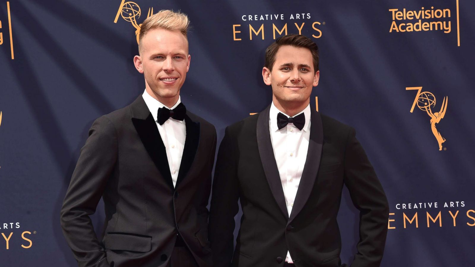 PHOTO: Justin Paul and Benj Pasek attend the 2018 Creative Arts Emmys on Sept. 9, 2018, in Los Angeles.