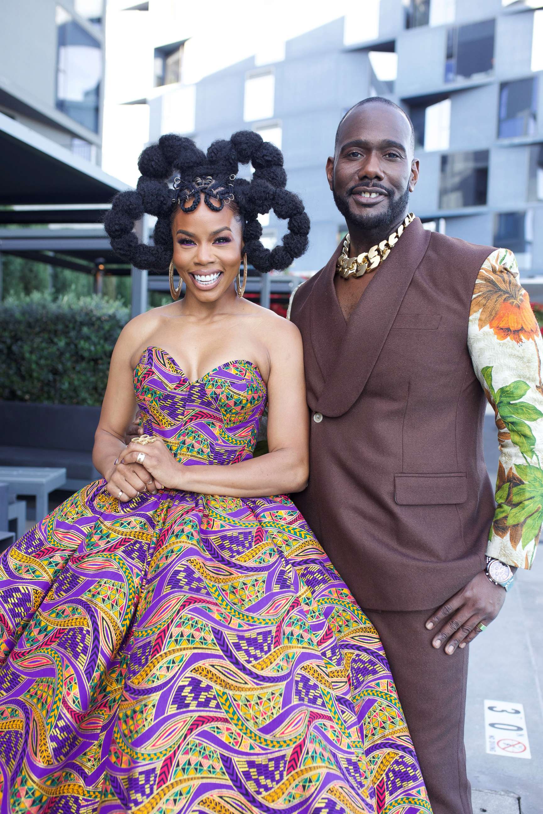 PHOTO: Brandee Evans and Nicco Annan pose for a photo ahead of the 52nd NAACP Image Awards on March 27, 2021, in Los Angeles.