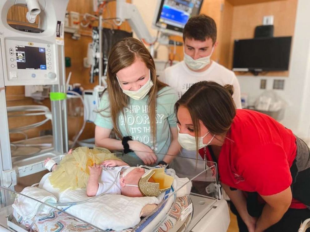 PHOTO: The nurses at Riley Hospital for Children at IU Health in Indianapolis joined in on the fun and helped Everly mark her 100-day milestone in the NICU.