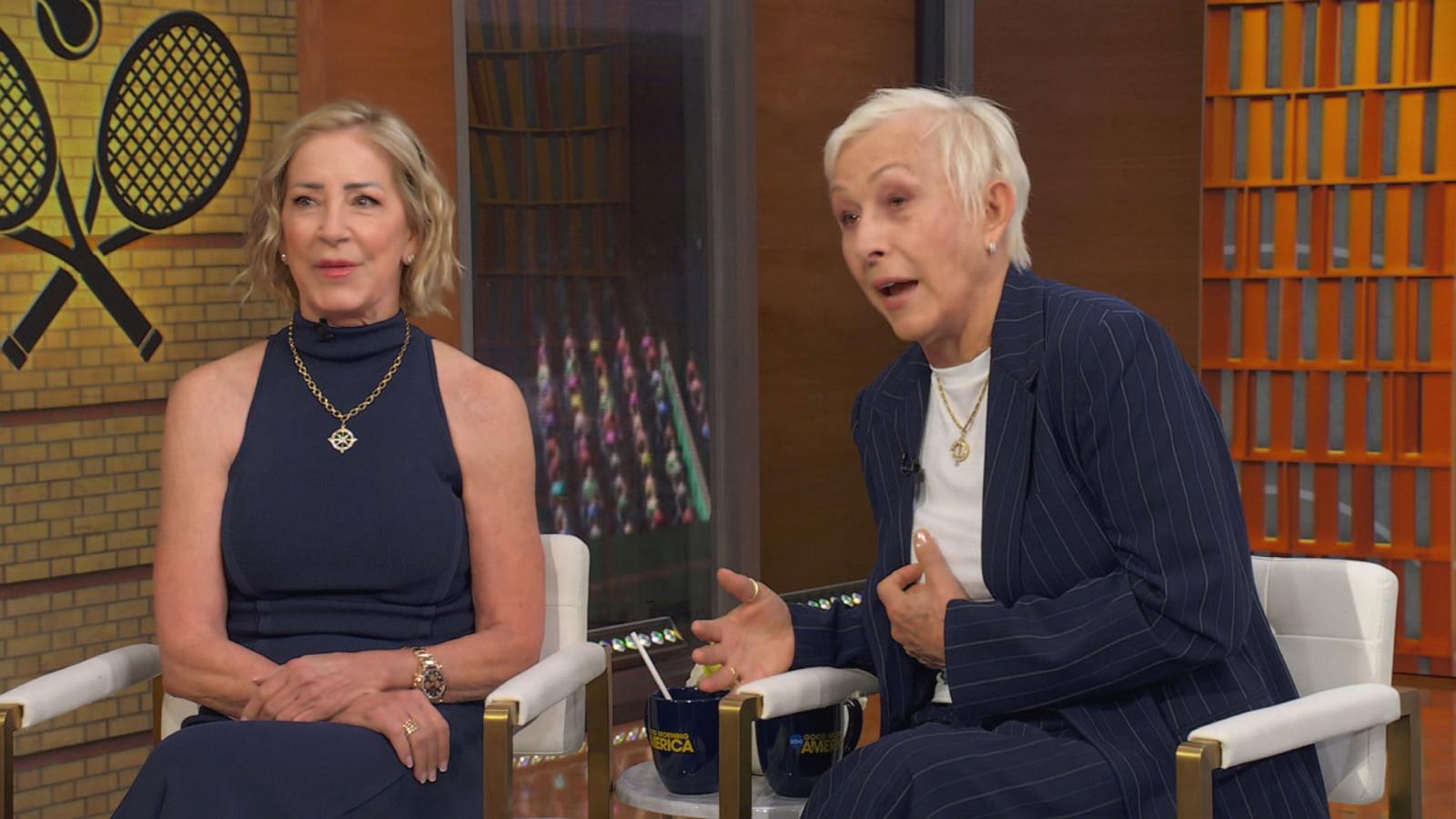 PHOTO: Chris Evert and Martina Navratilova appear on Good Morning America, June 11, 2206.