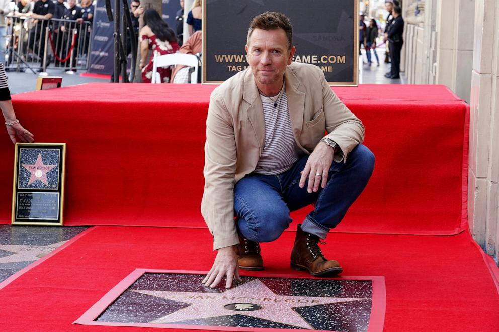 PHOTO: Ewan McGregor poses at a ceremony honoring him with a star on the Hollywood Walk of Fame on Sept. 12, 2024, in Los Angeles. 