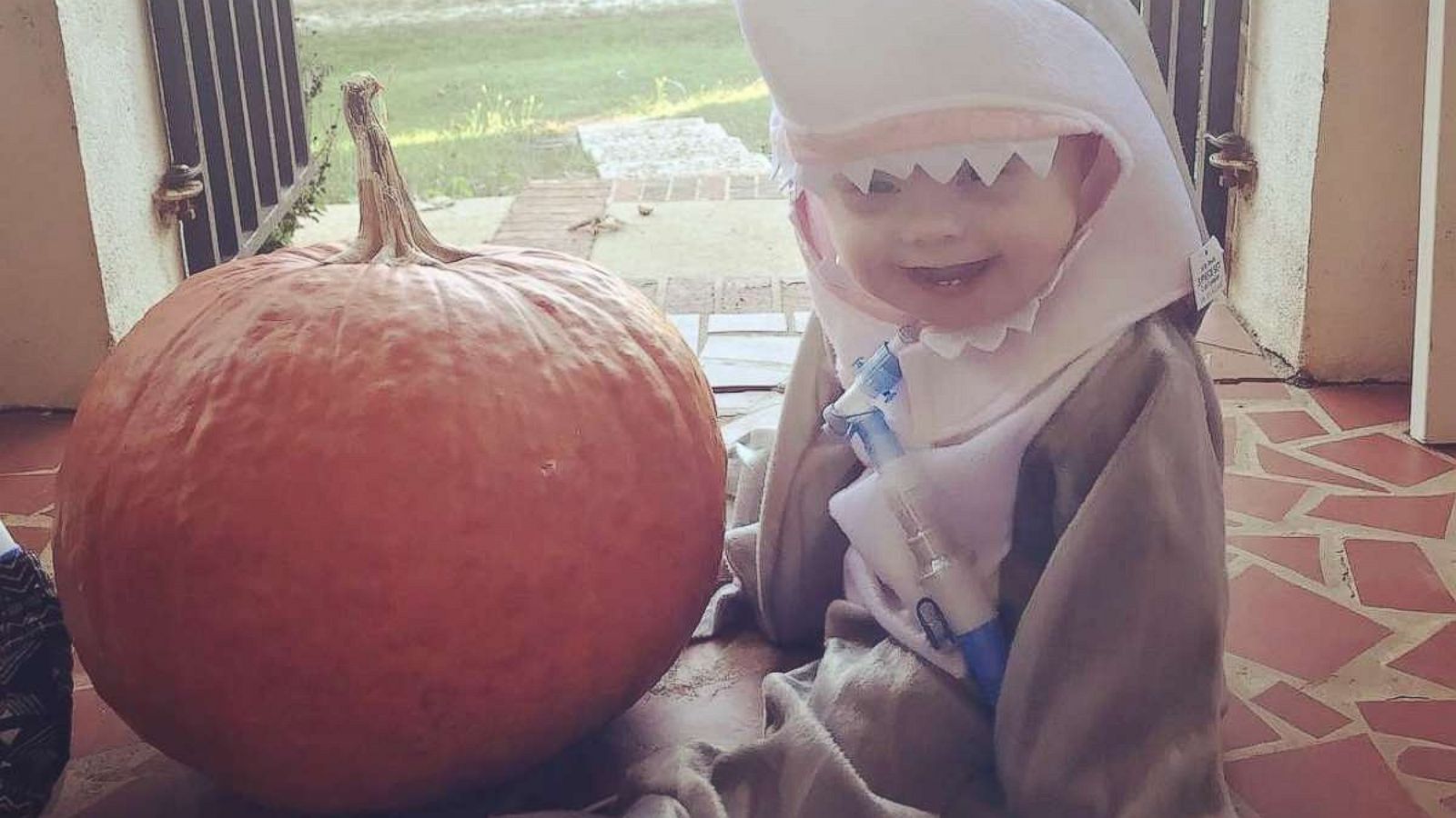 PHOTO: Exton Black dressed as "baby shark" for Halloween.