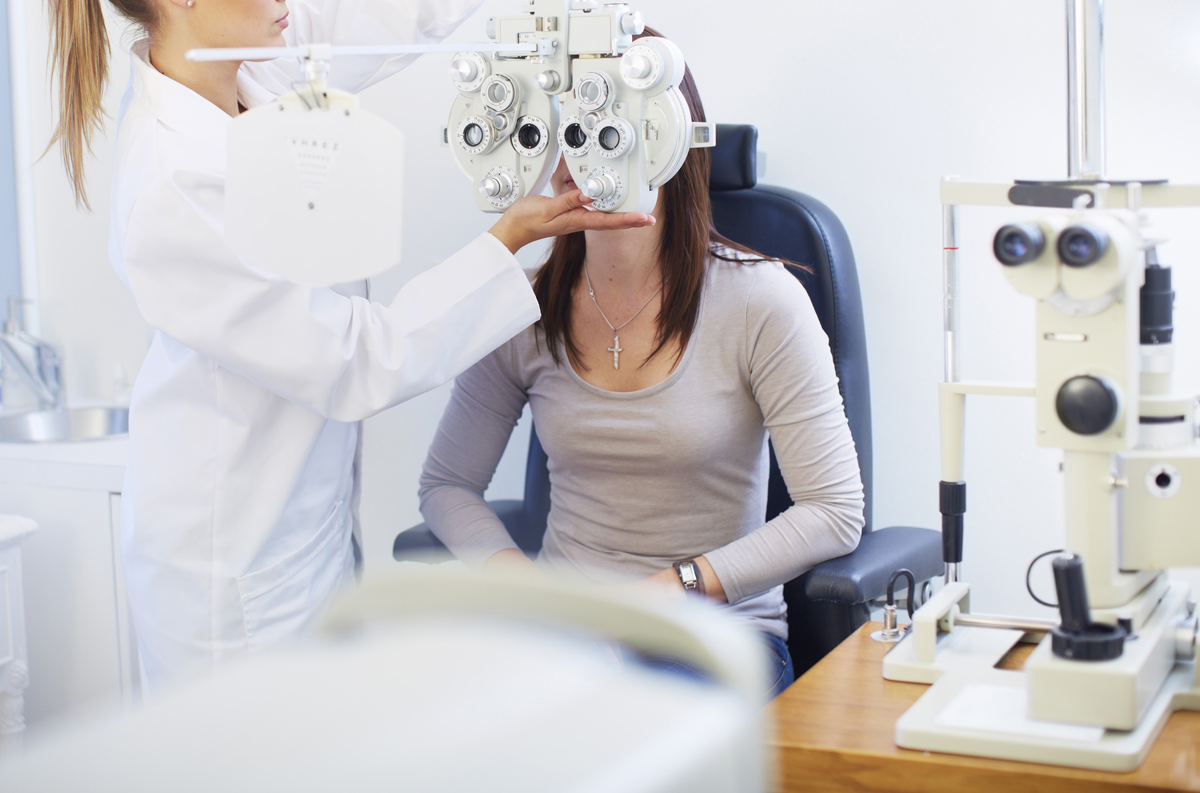 PHOTO: A woman visits an optometrist in an undated stock photo.