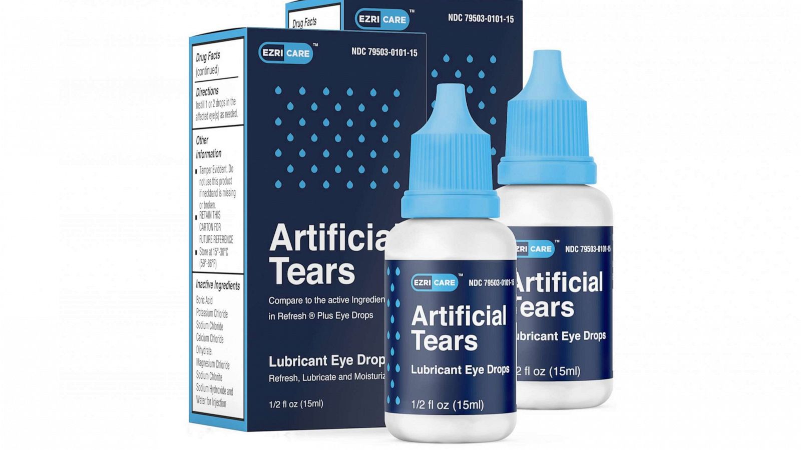 PHOTO: Global Pharma Healthcare is voluntarily recalling Artificial Tears Lubricant Eye Drops, distributed by EzriCare and Delsam Pharma, due to possible contamination.