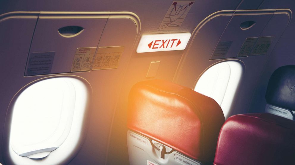 PHOTO: Seats in the emergency exit row of a airplane are seen in an undated stock photo.