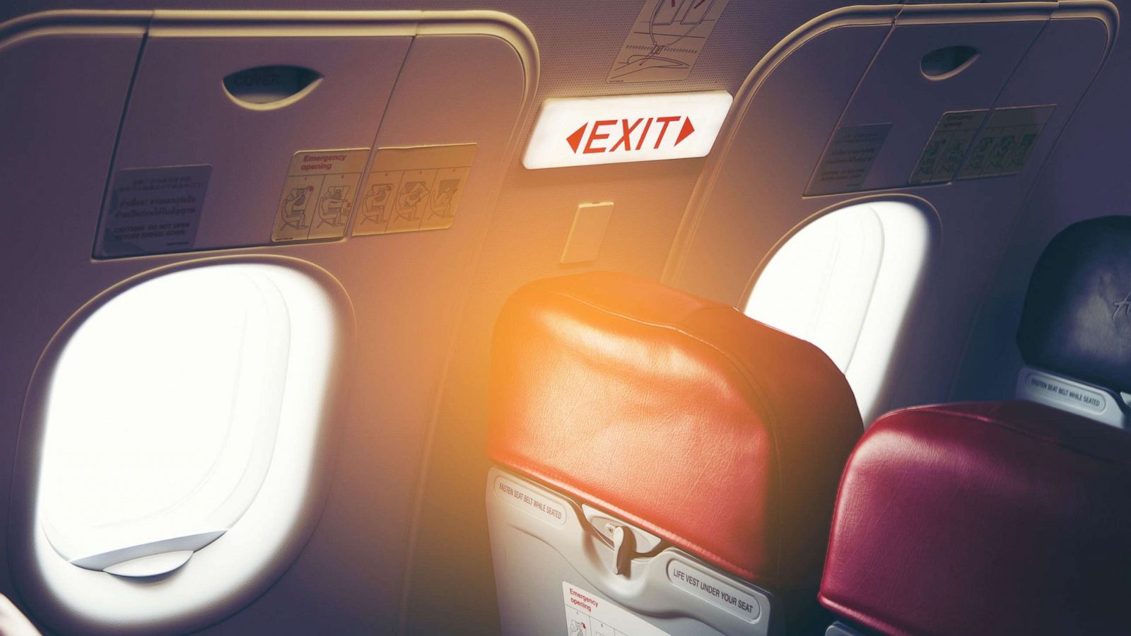 PHOTO: Seats in the emergency exit row of a airplane are seen in an undated stock photo.