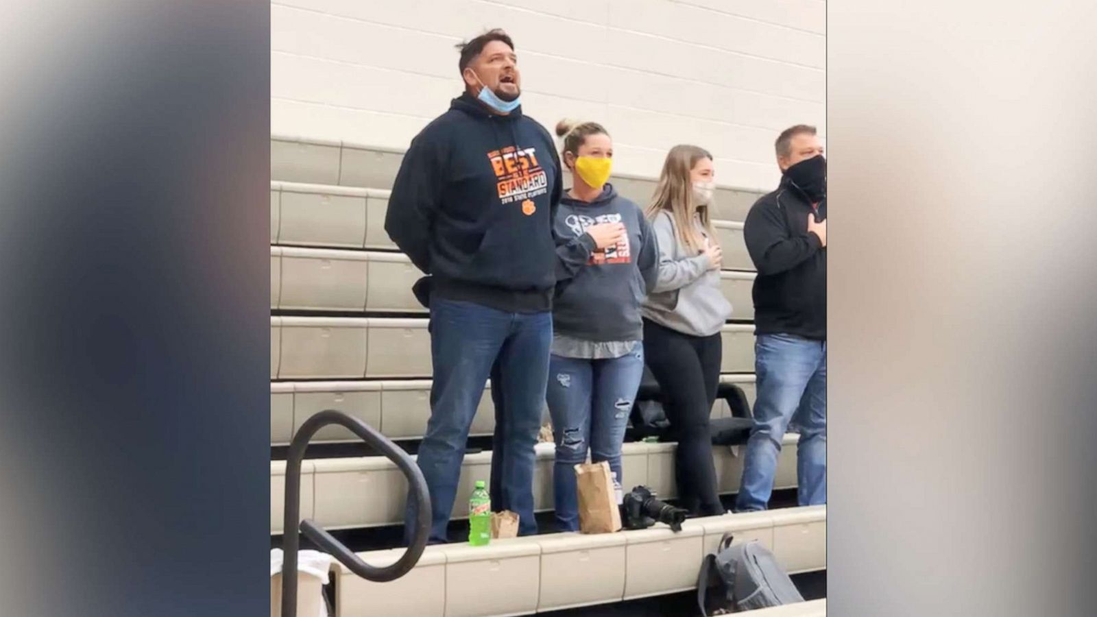 PHOTO: Trent Brown sang the national anthem in an impromptu performance at his son's high school basketball game in Waverly, Ohio.